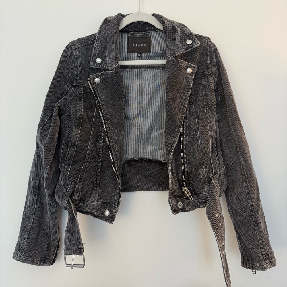 Blank NYC Charcoal Corduroy Biker Jacket